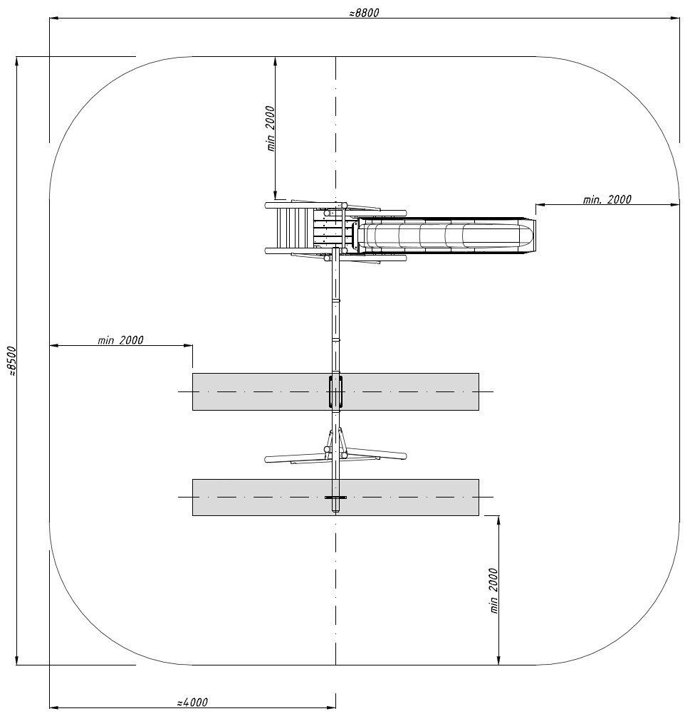 Kinderschuakel Henry + Rutsche Vogelperspektive