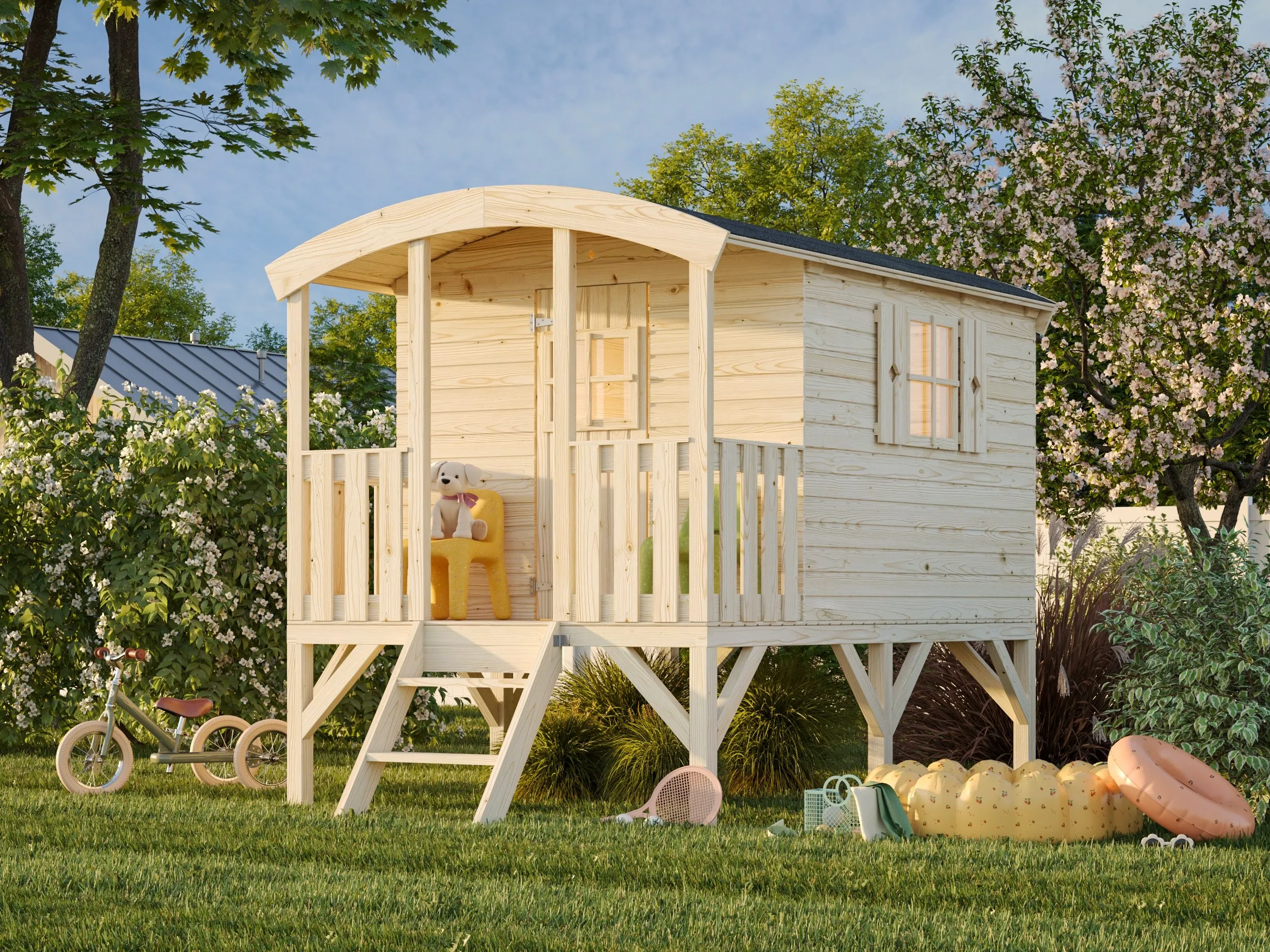 Kinderspielhaus Zirkuswagen / Huck