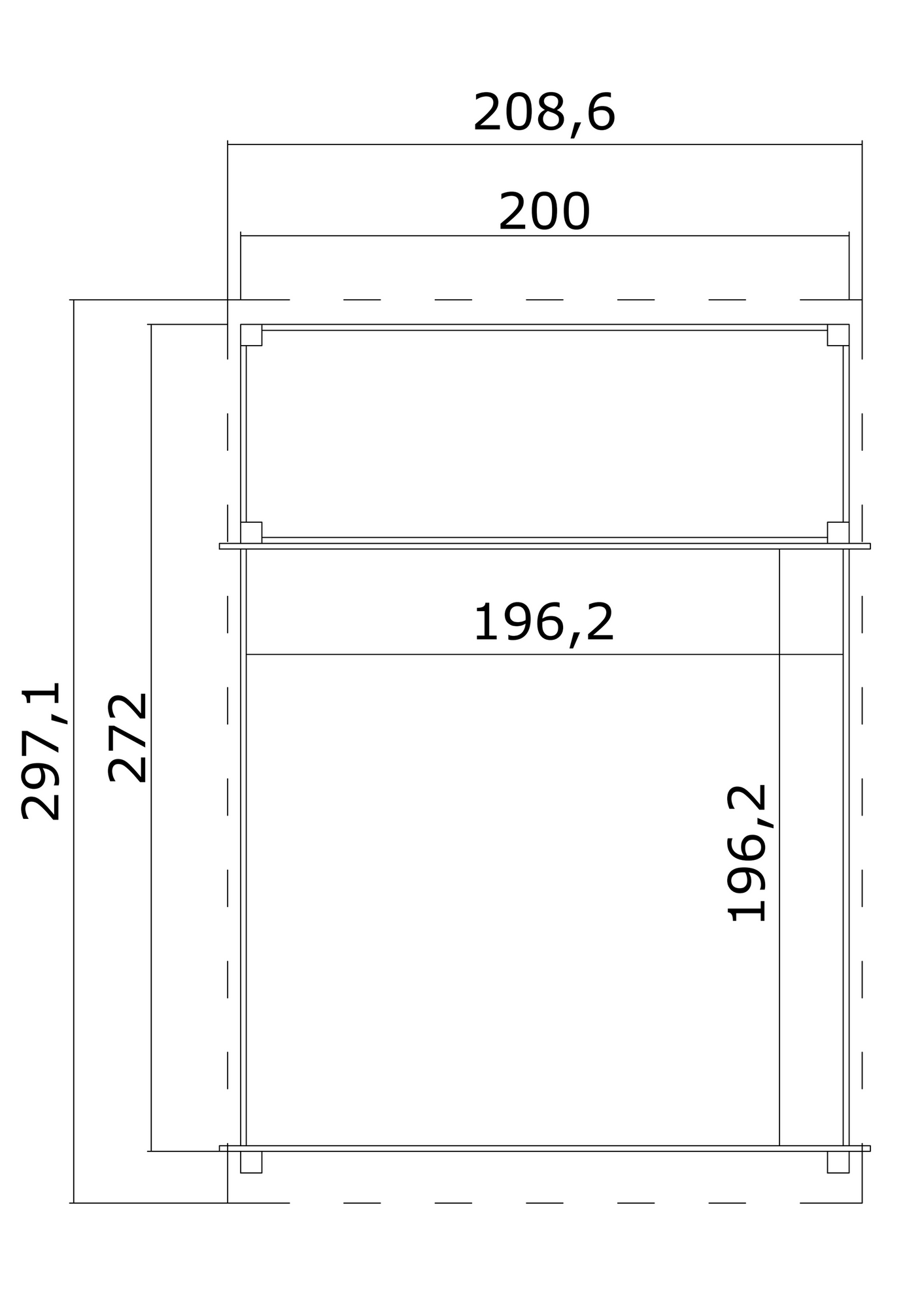 Grundriss Kinderspielhaus Pippi 2 mit Sandkasten