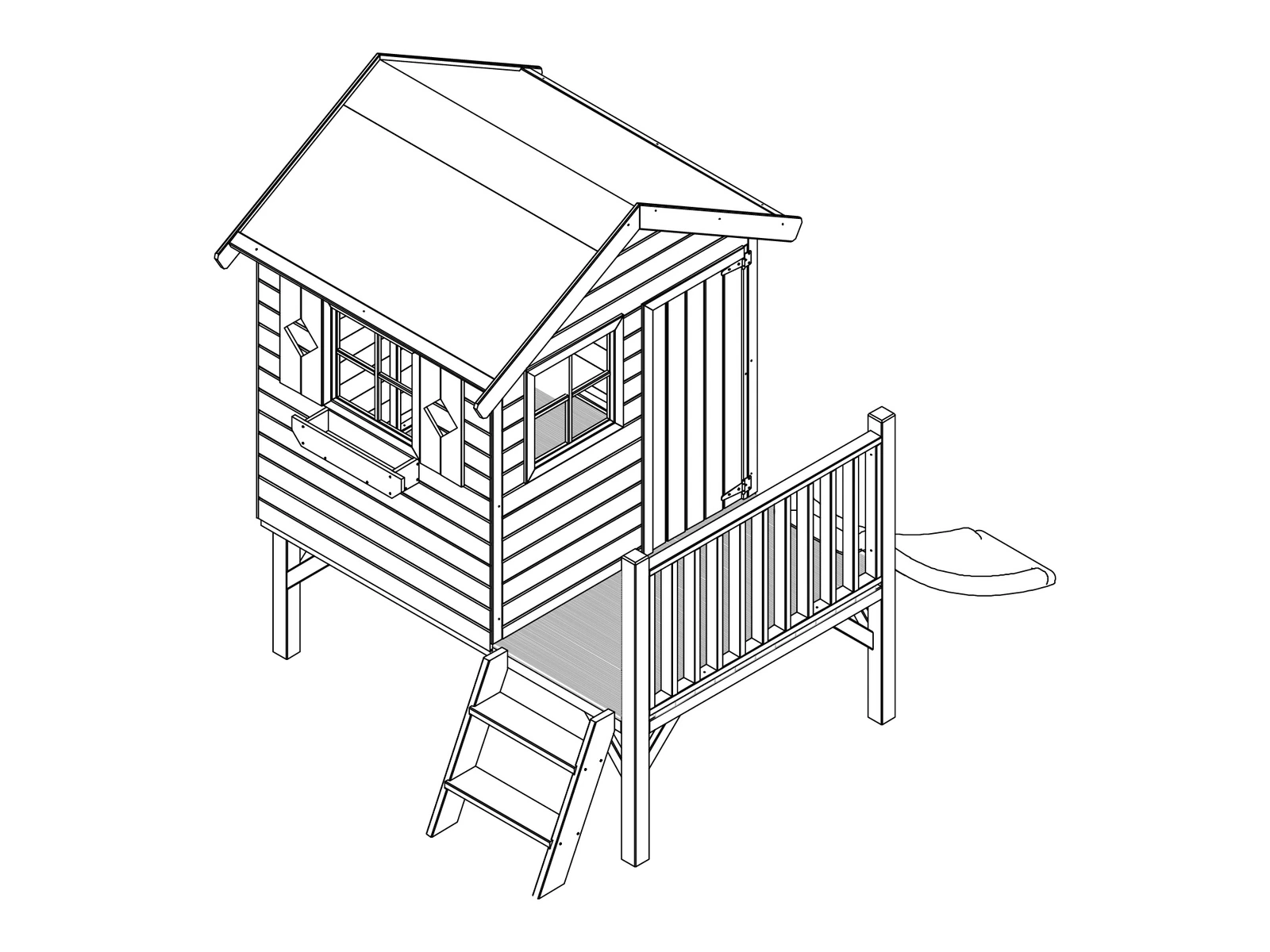Kinderspielhaus-Tomek-Montageskizze