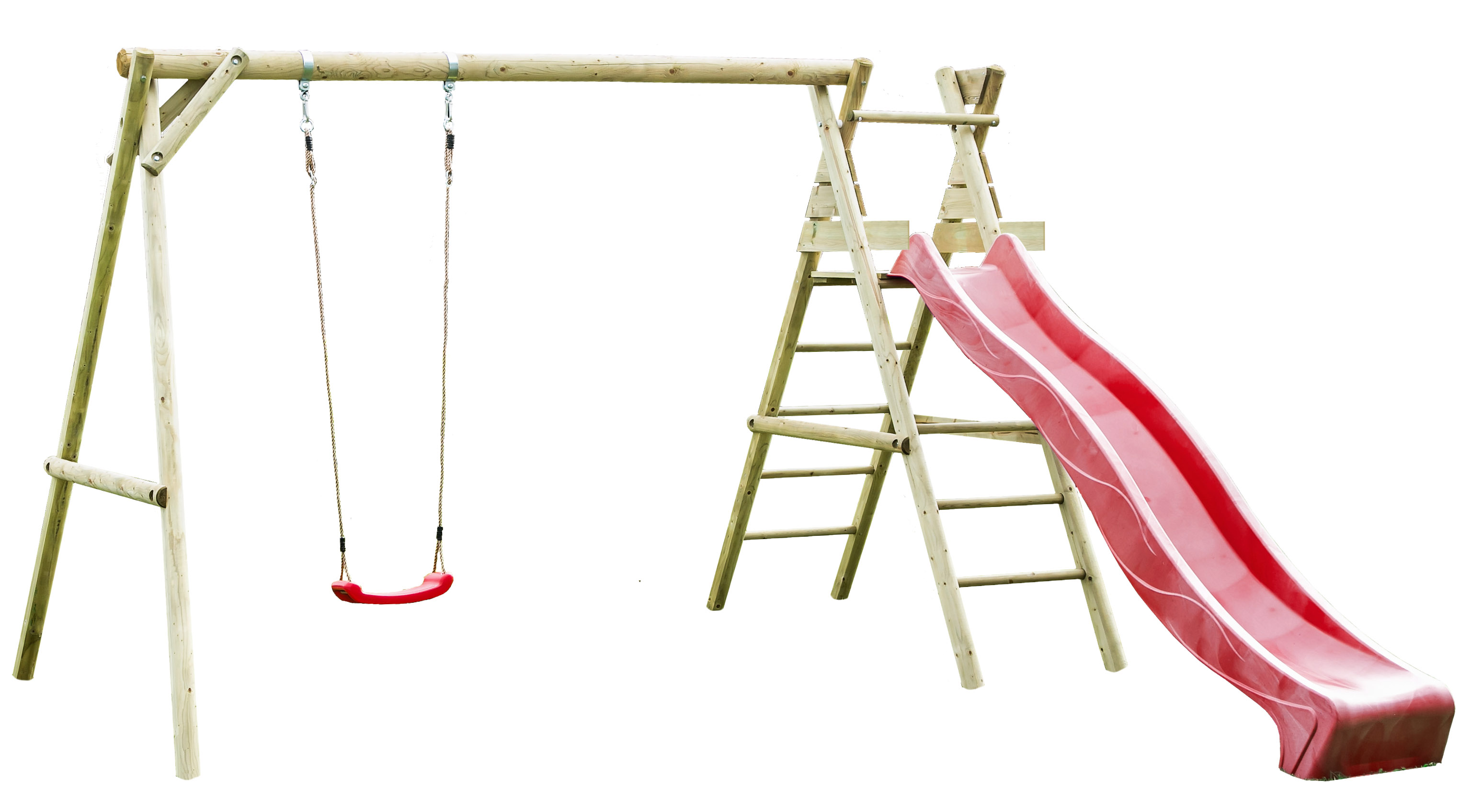 Kinderschaukel Holger Freisteller + rote Rutsche 