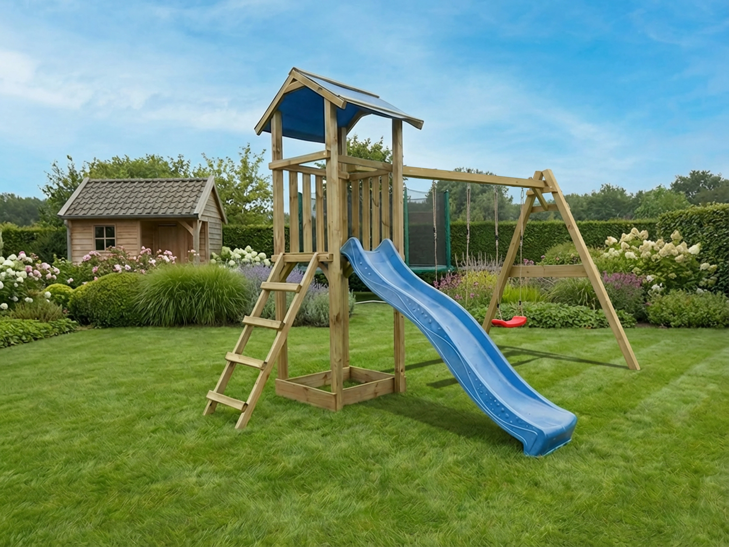 Kinderspielturm Carina mit Doppelschaukel