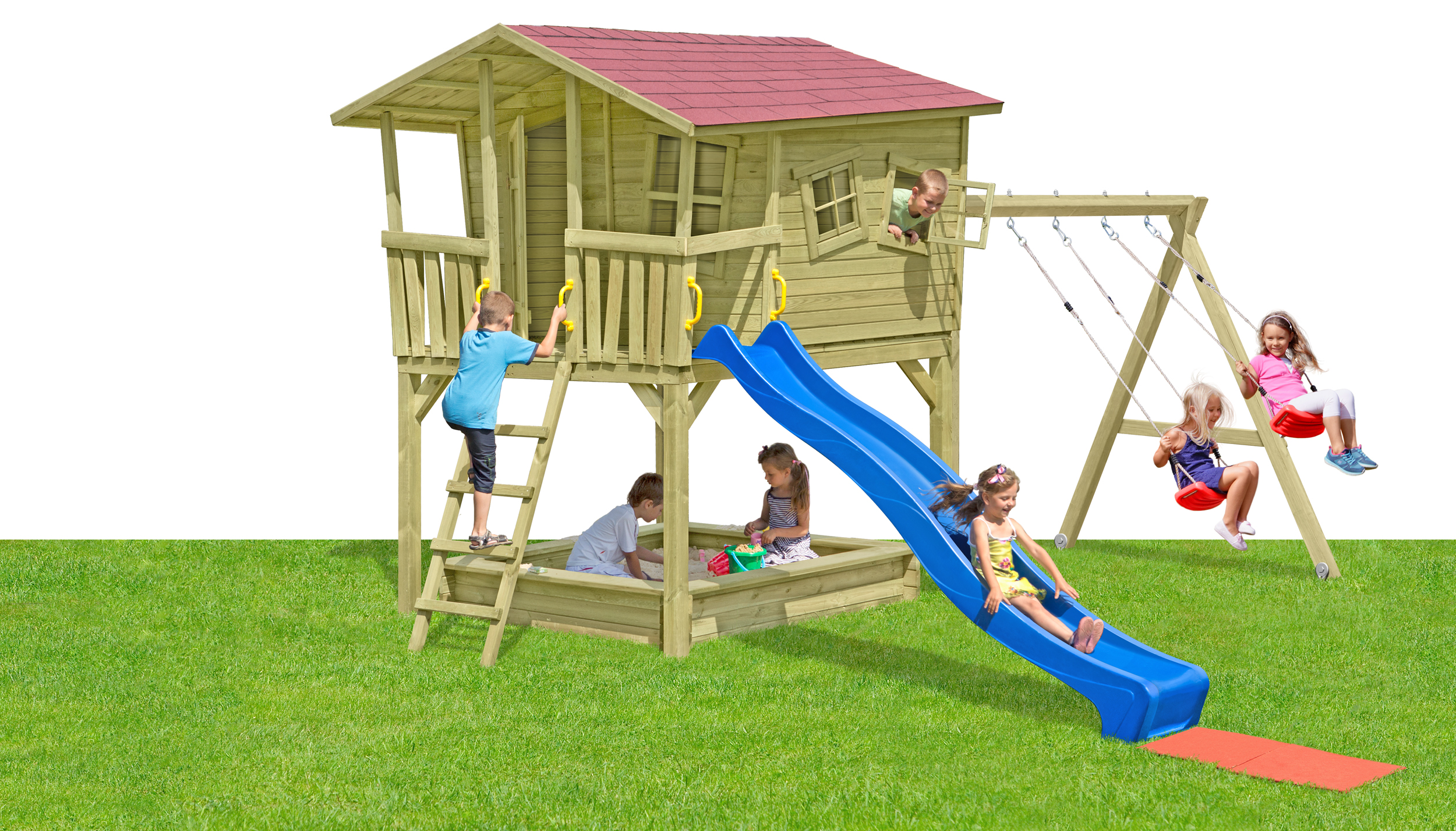 Crazy Leon Sandkasten + Anbauschaukel 1.2