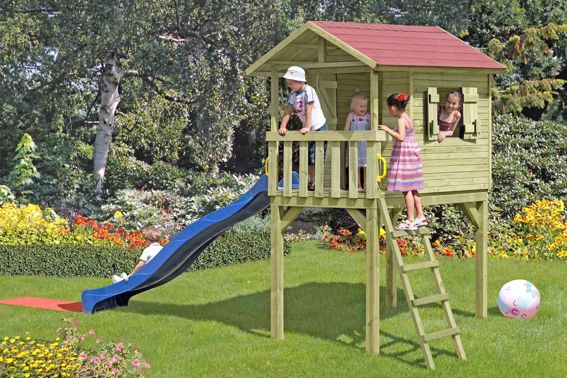 Kinderspielhaus CLASSIC Benny als Stelzenhaus