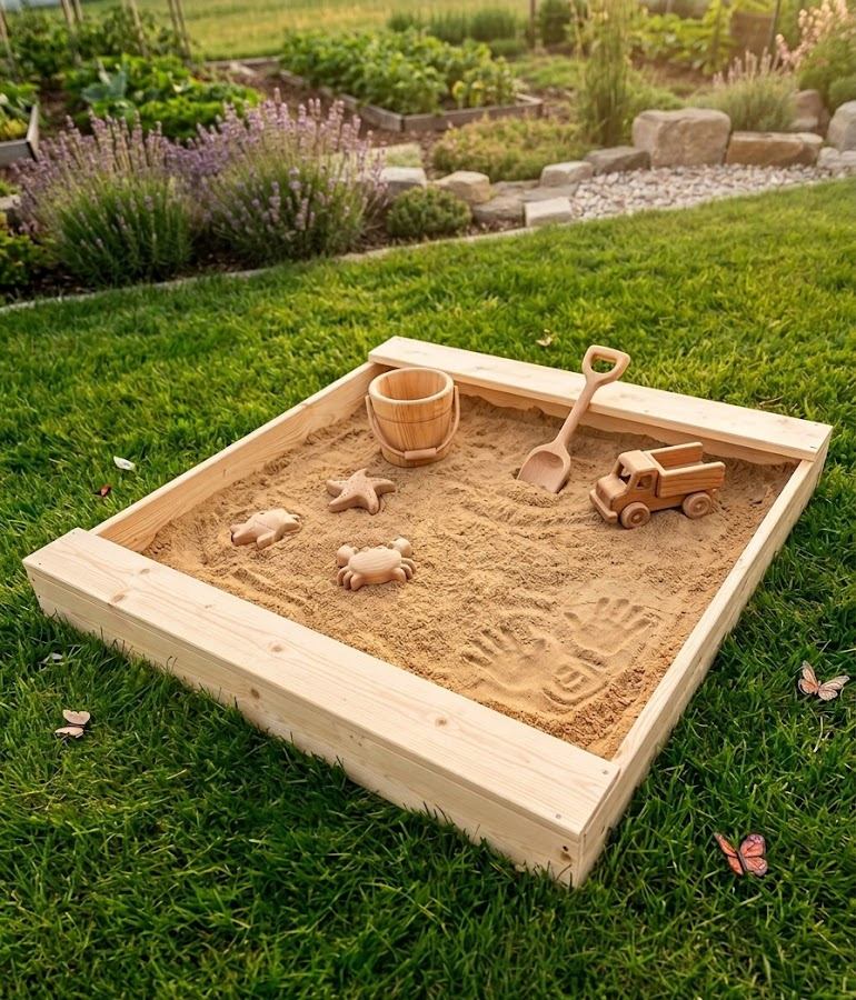 Sandkasten 129x129 cm MADE IN GERMANY